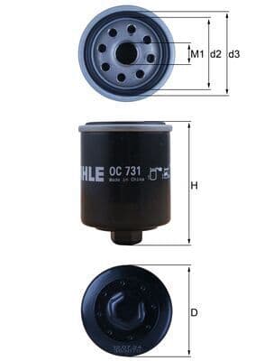 Filtru ulei MAHLE OC 731