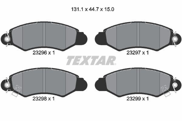 set placute frana,frana disc TEXTAR 2329601
