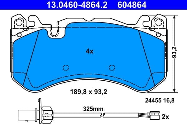 set placute frana,frana disc ATE 13.0460-4864.2