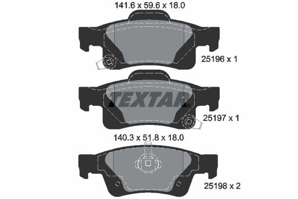 set placute frana,frana disc TEXTAR Q+ 2519601