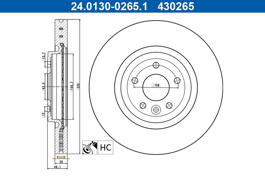 Disc frana ATE 24.0130-0265.1