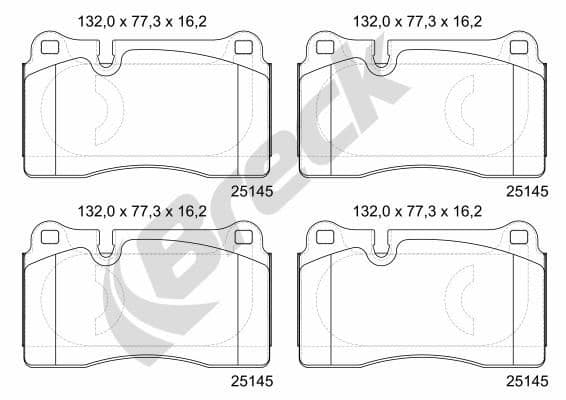 set placute frana,frana disc BRECK 25145 00 551 00