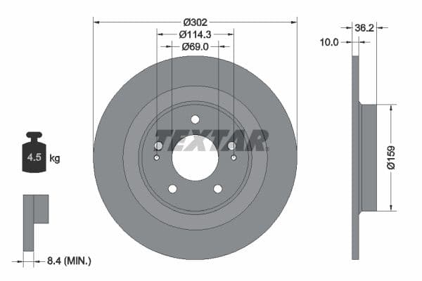 Disc frana TEXTAR PRO 92267403