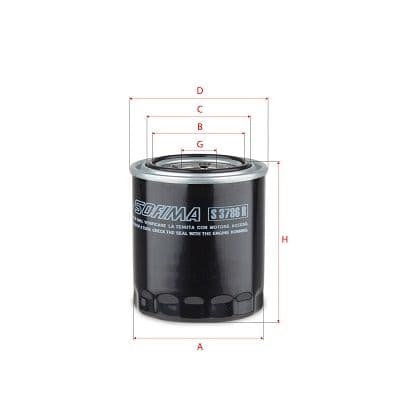 Filtru ulei SOFIMA S 3786 R
