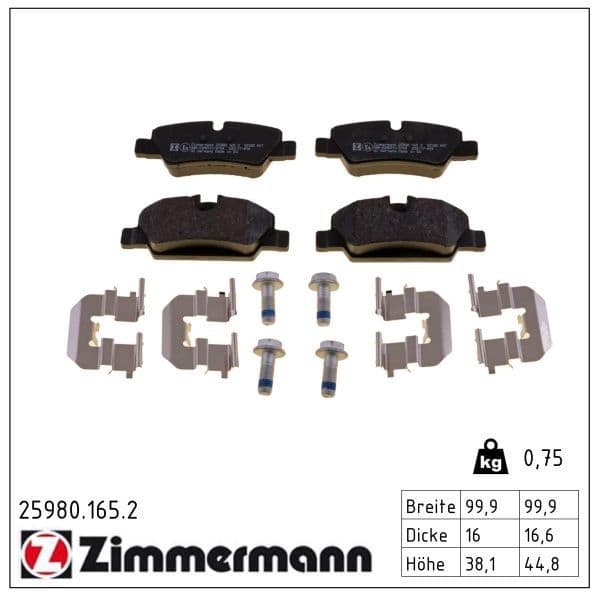 set placute frana,frana disc ZIMMERMANN 25980.165.2