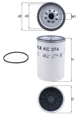 filtru combustibil MAHLE KC 374D