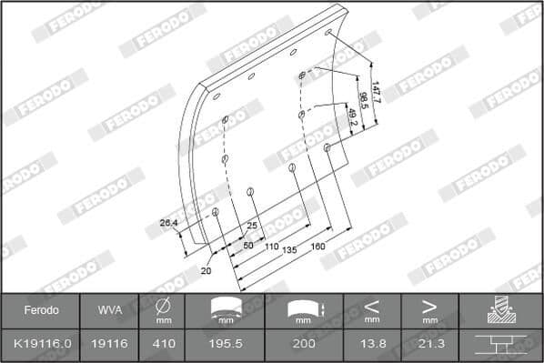 Set garnituri de frictiune, frana tambur QWP WHD1110BL