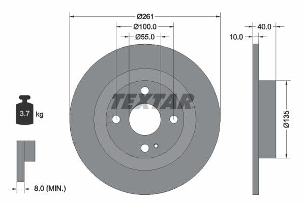 Disc frana TEXTAR 92130200