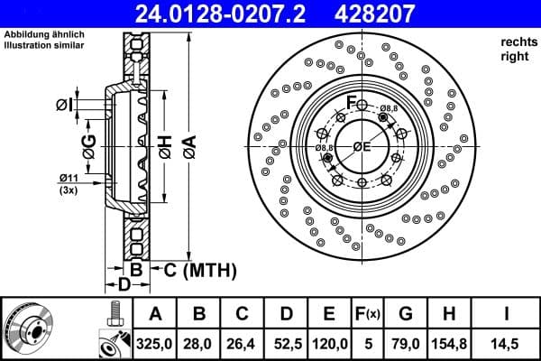 Disc frana ATE 24.0128-0207.2