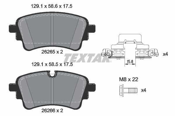 set placute frana,frana disc TEXTAR 2626503