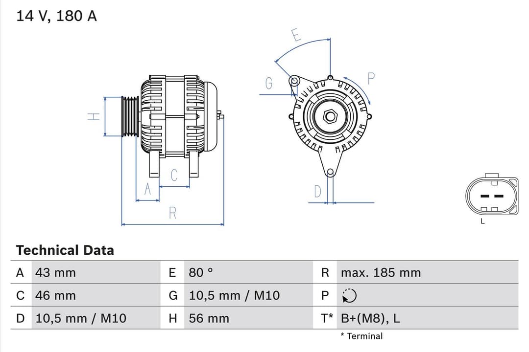 Generator / Alternator BOSCH 0 986 081 390