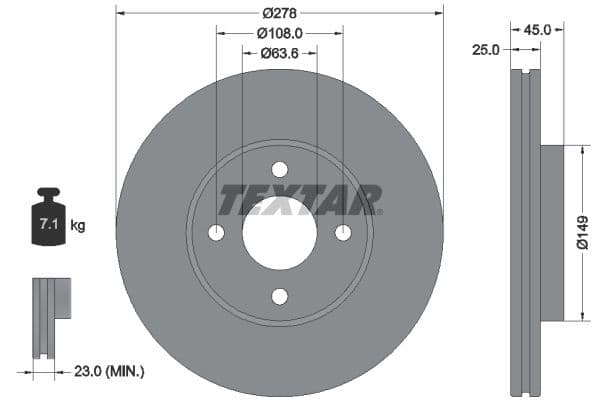 Disc frana TEXTAR PRO 92159003
