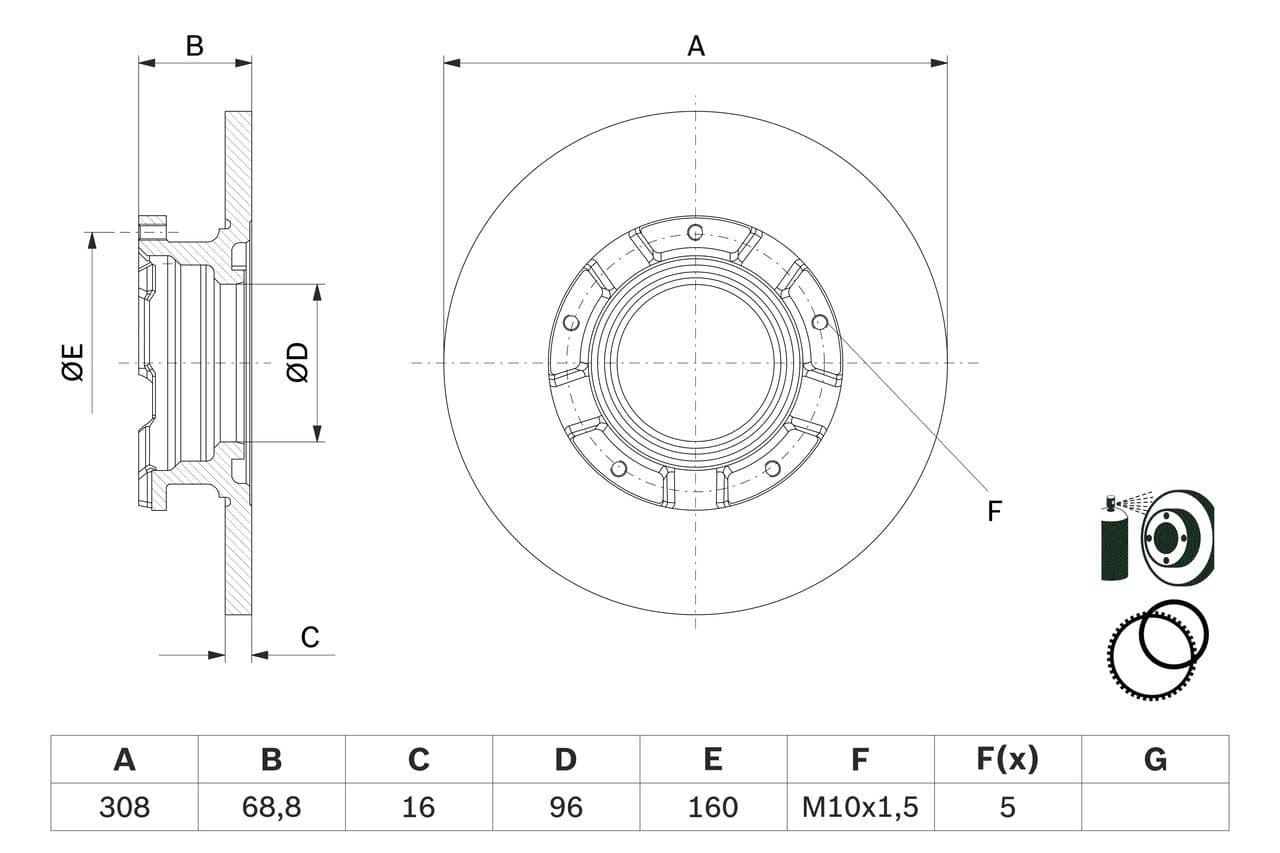 Disc frana BOSCH 0 986 479 F62