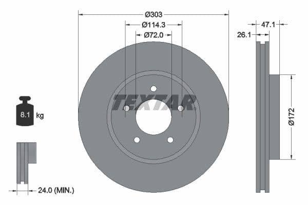 Disc frana TEXTAR PRO 92197703