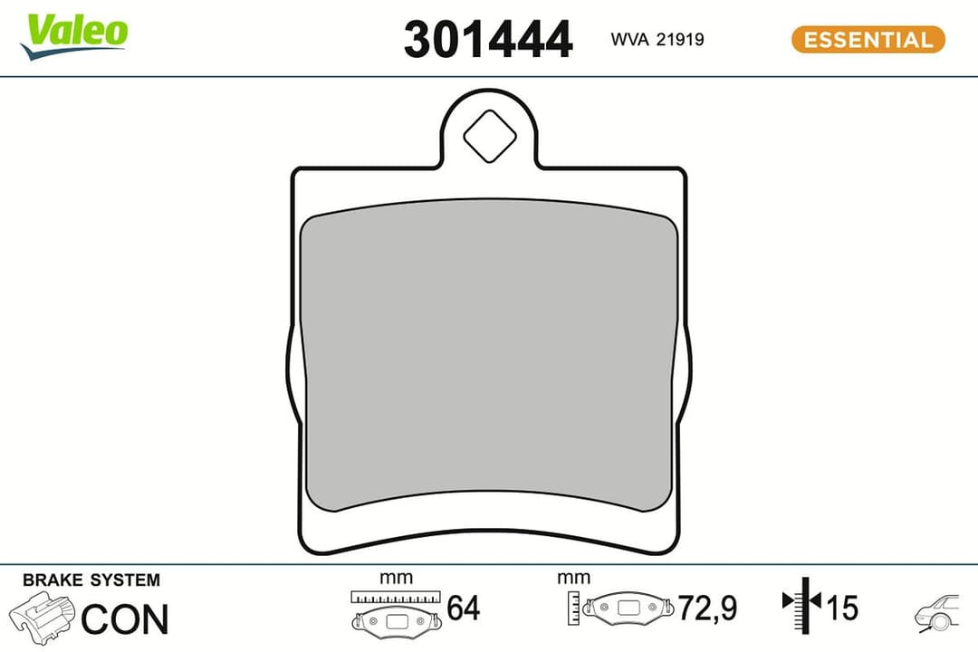set placute frana,frana disc VALEO ESSENTIAL 301444