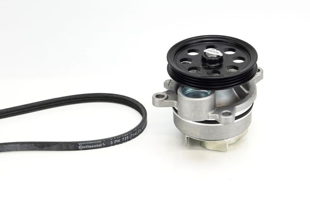 Pompa apa + Set curea transmisie cu caneluri CONTINENTAL CTAM 3PK725 ELAST WP1