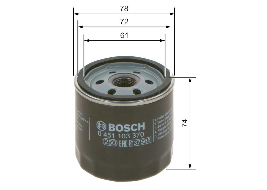 Filtru ulei BOSCH 0 451 103 370