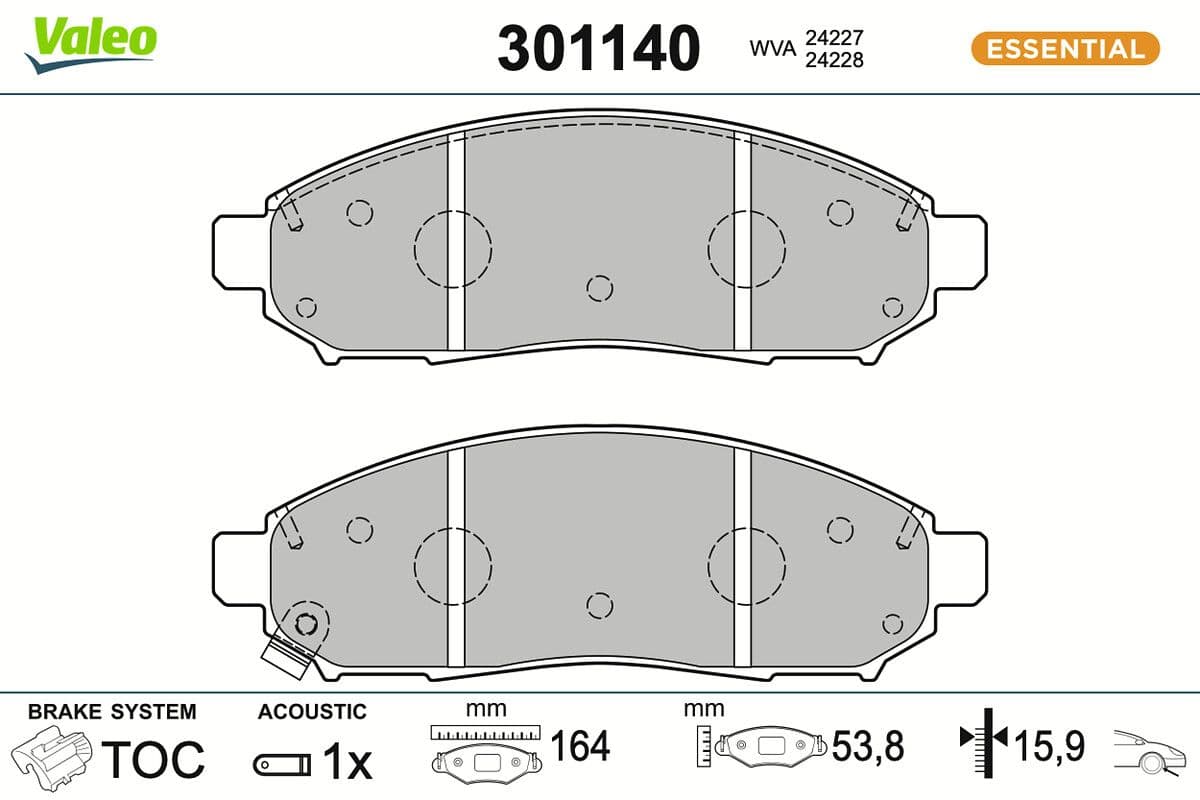 set placute frana,frana disc VALEO 301140