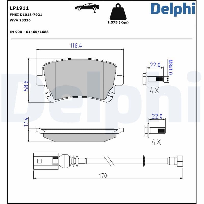 set placute frana,frana disc DELPHI LP1911