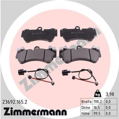 set placute frana,frana disc ZIMMERMANN 23692.165.2