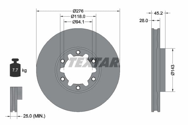 Disc frana TEXTAR PRO 92338603