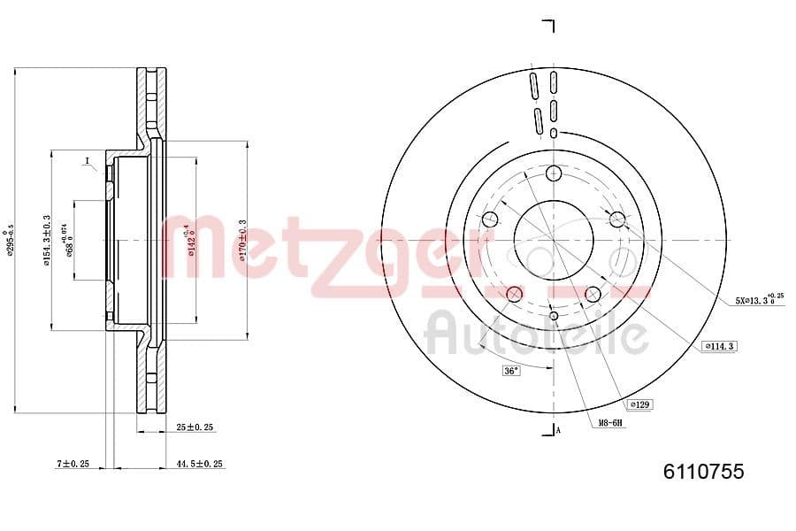 Disc frana METZGER 6110755