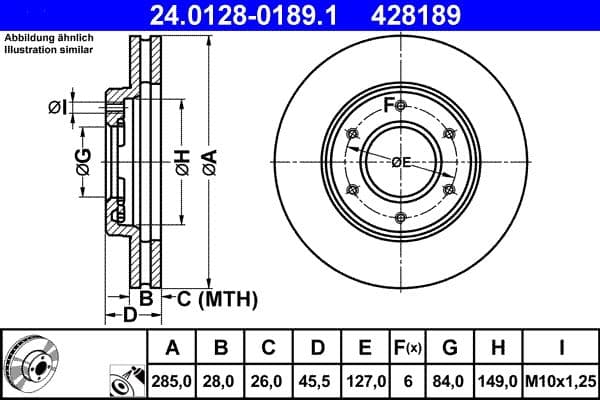 Disc frana ATE 24.0128-0189.1