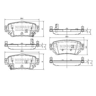 set placute frana,frana disc NIPPARTS N3611060