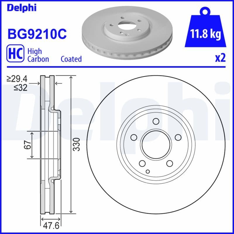 Disc frana DELPHI BG9210C