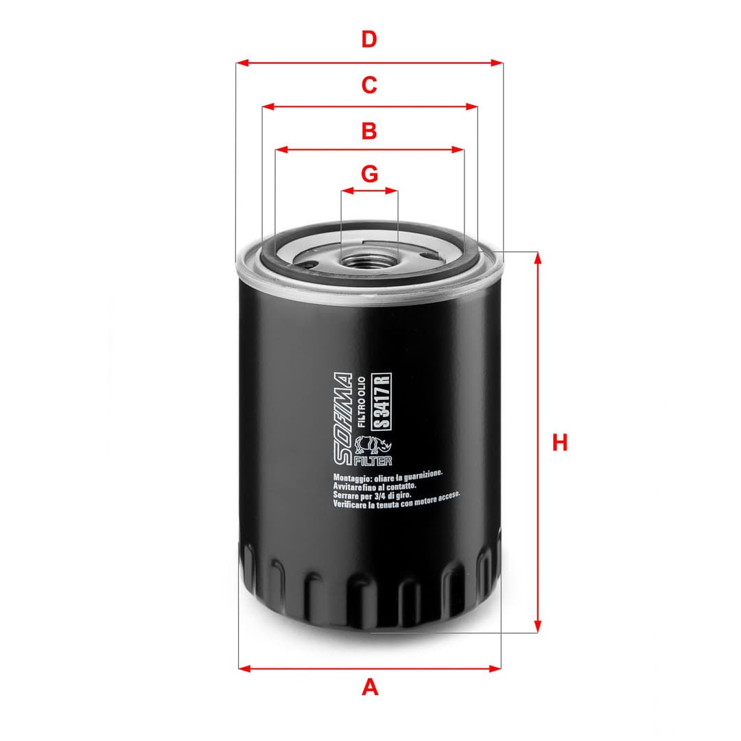 Filtru ulei SOFIMA S 3417 R