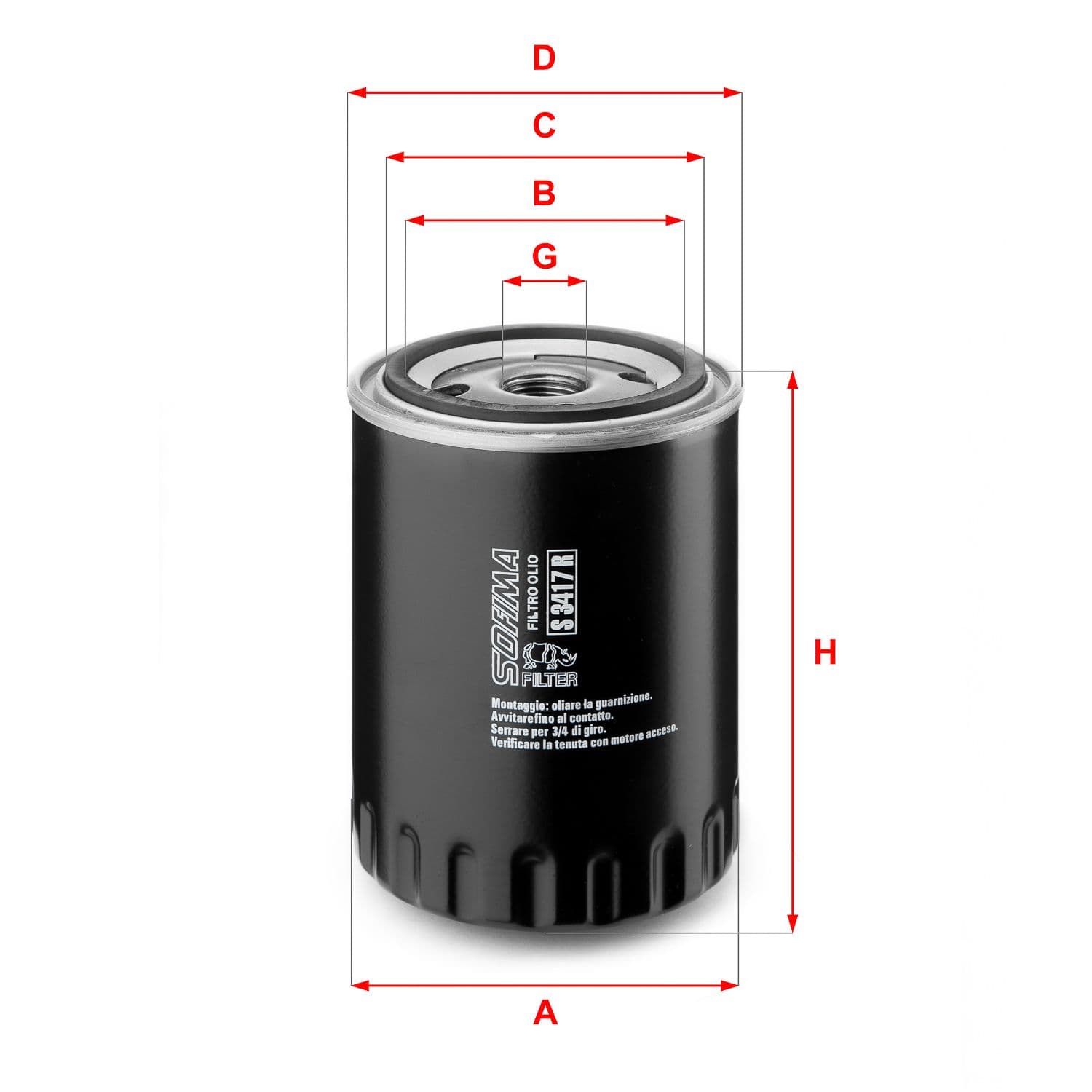 Filtru ulei SOFIMA S 3417 R