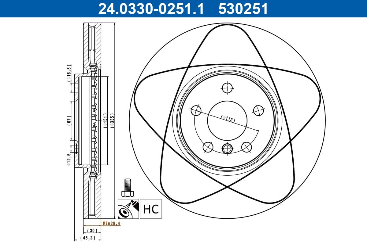 Disc frana ATE 24.0330-0251.1