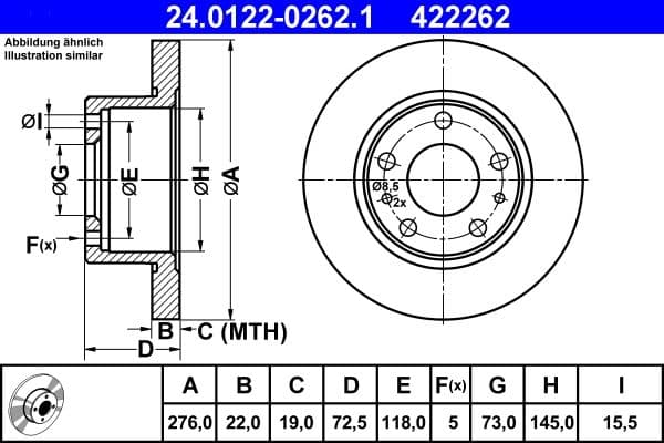 Disc frana ATE 24.0122-0262.1