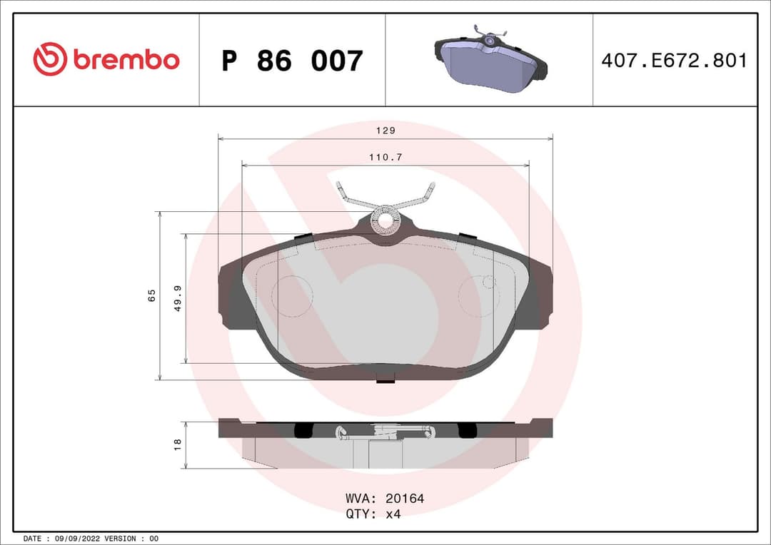 set placute frana,frana disc BREMBO PRIME LINE P 86 007