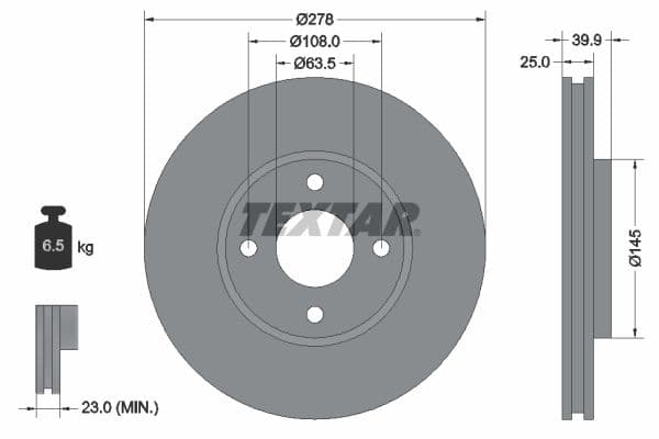Disc frana TEXTAR PRO 92279003