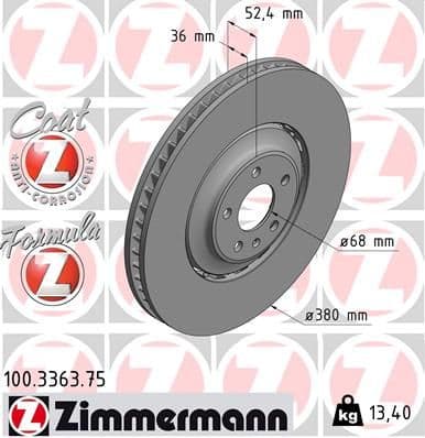Disc frana ZIMMERMANN FORMULA Z 100.3363.75