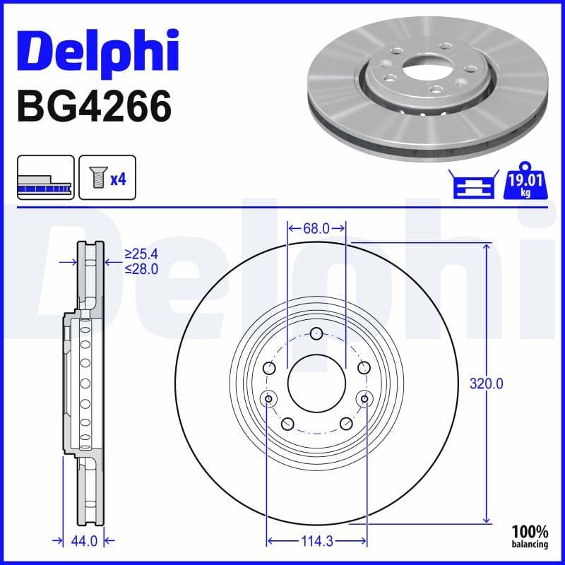 Disc frana DELPHI BG4266
