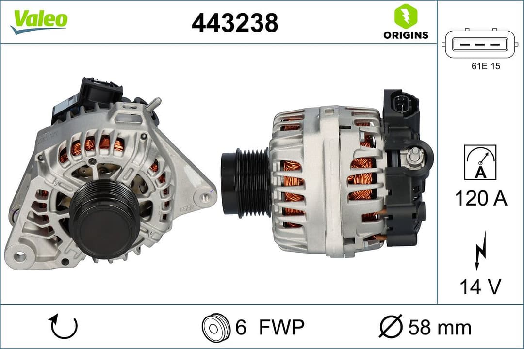 Generator / Alternator VALEO 443238