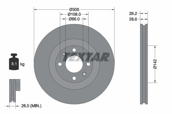 Disc frana TEXTAR PRO 92097103