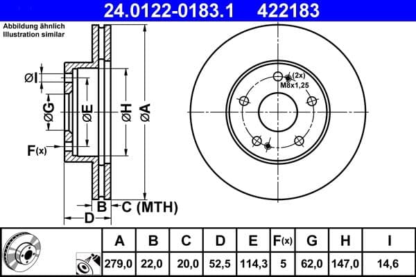 Disc frana ATE 24.0122-0183.1