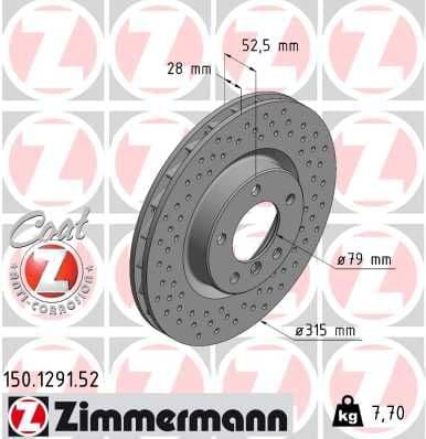 Disc frana ZIMMERMANN 150.1291.52