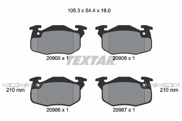 set placute frana,frana disc TEXTAR 2090506