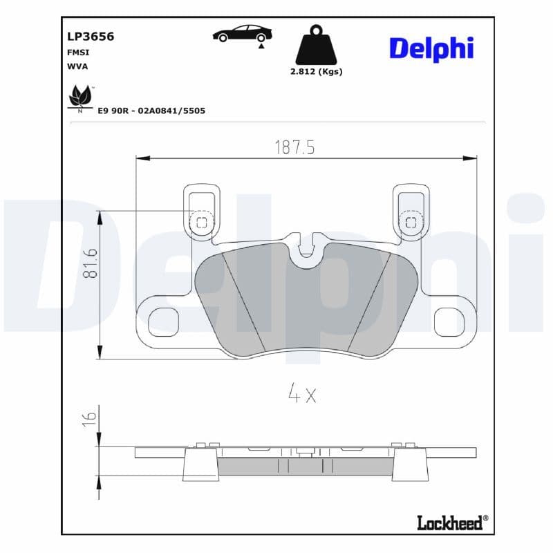 set placute frana,frana disc DELPHI LP3656