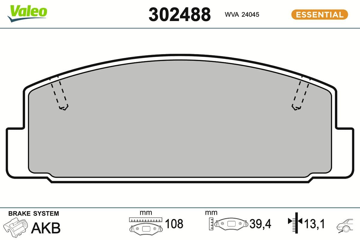set placute frana,frana disc VALEO 302488