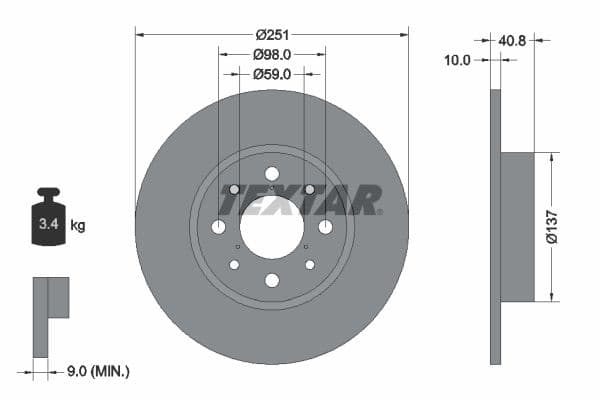 Disc frana TEXTAR PRO 92202303