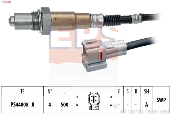 Sonda Lambda EPS Made in Italy - OE Equivalent 1.998.316