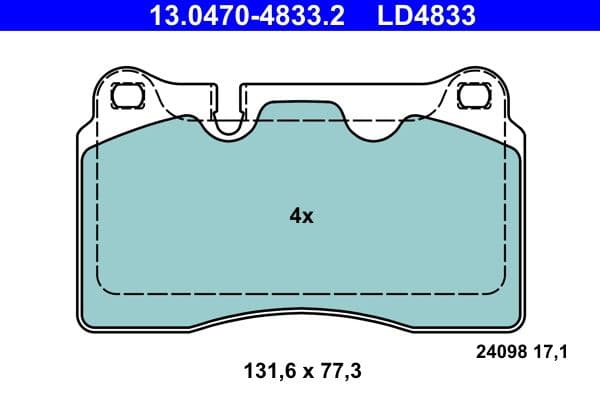 set placute frana,frana disc ATE Ceramic 13.0470-4833.2