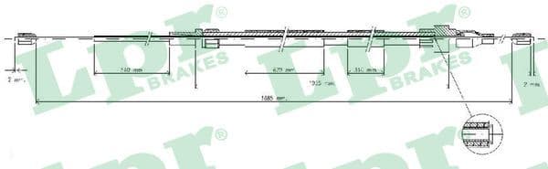 Cablu, frana de parcare LPR C0936B