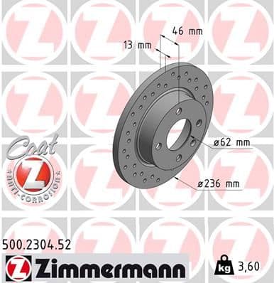 Disc frana ZIMMERMANN SPORT Z 500.2304.52