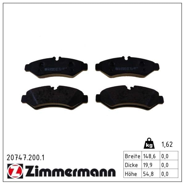 set placute frana,frana disc ZIMMERMANN 20747.200.1